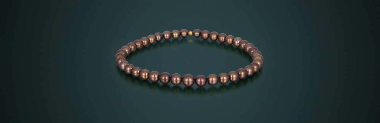 Ожерелье из коллекции MAYSAKU: жемчуг Таити шоколадный, золото 585˚, 40-47см мтш1012-45з